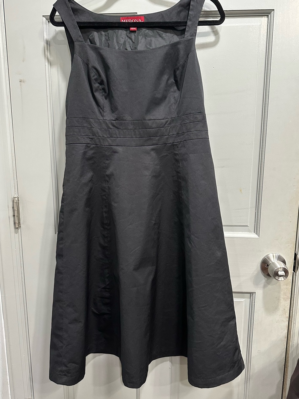 Merona Black Square-Neck Midi A-Line Dress